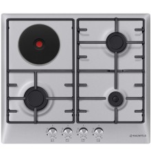 Комбинированная панель MAUNFELD/ Тип: газовая 60см  Тип установки: независимая  Управление: фронтальное, переключатели поворотные  Нагревательный элемент: конфорка, 4шт  Мощность конфорок, Вт: 3000, 1700, 1700, 1000 Материал исполнения: жаропрочное стекло