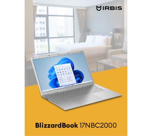 Ноутбук IRBIS 17NBC2000 17.3" AMD Ryzen R3 3200U, 17.3"LCD 1920*1080 IPS , 8+512GB SSD, AC wifi, camera: 2MP, 5000mha battery,  plastic case, backlight keyboard, type-c, (после ремонта, потертости, царапины)