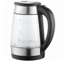 Чайники MAUNFELD/ Чайник, 2200 вт, 1.7 л, корпус стекло, голубая светодиодная подсветка, закрытый нагревательный элемент, прозрачный