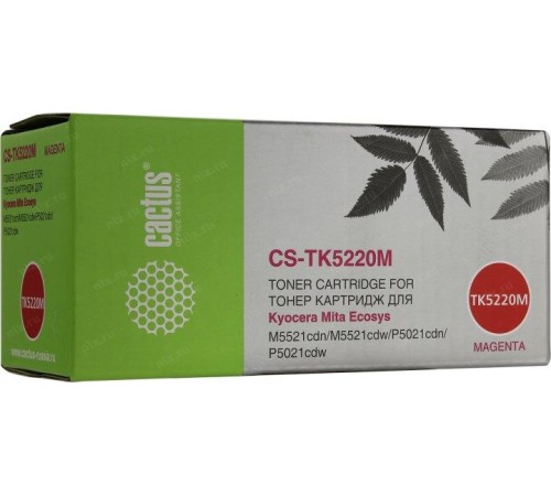 -/ Картридж лазерный Cactus CS-TK5220M TK-5220M пурпурный (1200стр.) для Kyocera Ecosys M5521cdn/M5521c