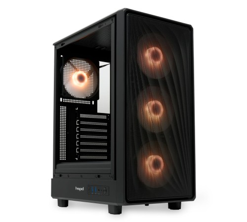 Корпус без блока питания/ Case HSPD M510, Mesh Mid Tower, Black, TG, 0.5 SPCC, 4x120mm ARGB (Orbis F1) ATX, mATX, mITX 180/280/160mm 1x2.5", 1x3.5", 7xPCI 2xUSB-A 3.0 517x277x418mm Корпус без блока питания/ Case HSPD M510, Mesh Mid Tower, Black, TG, 0.5 SPCC, 4x120mm ARGB (Orbis F1) ATX, mATX, mITX 180/280/160mm 1x2.5", 1x3.5", 7xPCI 2xUSB-A 3.0 517x277x418mm