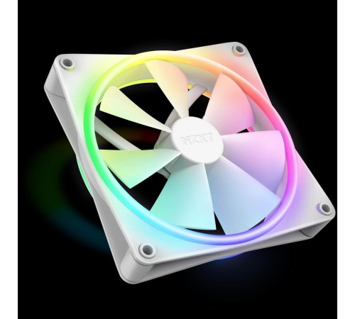 Кулер для корпуса ПК/ Case Cooler NZXT F140 RGB Duo (140x140x25mm, 4-pin PWM, RGB, 84.75CFM, 36dBA, 1800RPM, White)