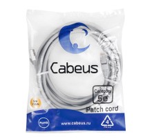 Патч-корд Патч-корд Cabeus PC-FTP-RJ45-Cat.5e-5m  FTP, кат. 5е, 5м,  экранированный, серый