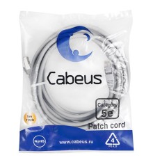 Патч-корд Патч-корд Cabeus PC-FTP-RJ45-Cat.5e-5m  FTP, кат. 5е, 5м,  экранированный, серый