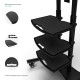 ONKRON мобильная стойка для двух ТВ 40"-65", макс 105.9кг, чёрная TS1881DV