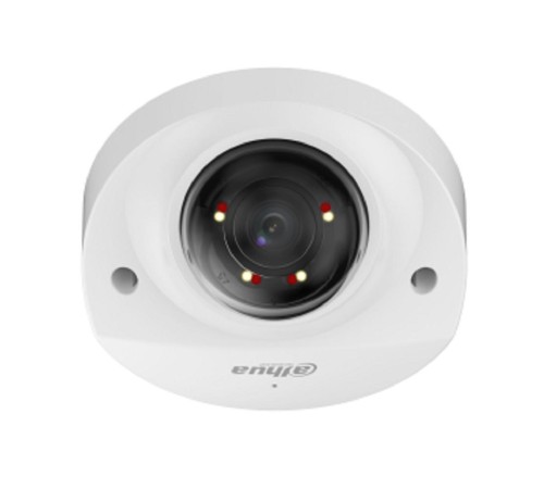 Уличная мини-купольная IP-видеокамера с ИИ, 2Мп; 1/2.8 CMOS; объектив 2.8мм; WDR(120дБ); чувствительность 0.002лк@F1.6 сжатие: H.265+ H.265 H.264+ H.264 MJPEG; 2 потока до 2Мп@25к/с; видеоаналитика: SMD Plus (Умная детекция движения) охрана периметра
