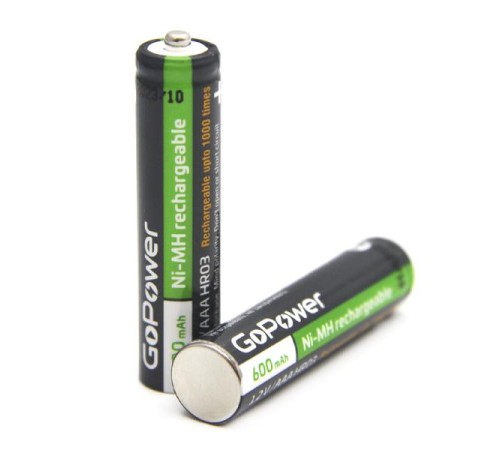 Аккумулятор бытовой GoPower HR03 AAA BL2 NI-MH 600mAh (2/20/320) блистер (2 шт.)