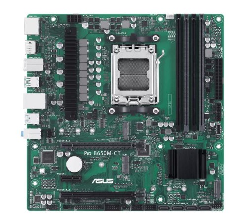 Материнская плата ASUS PRO B650M-CT-CSM, AM5, B650, 4*DDR5, 4*SATA, 2*M.2, 3*USB 3.2, 4*USB 2.0, Type-C, 4*PCIx16, 1*PCIx1, 2*DP+HDMI, mATX; 90MB1EC0-M0EAYC