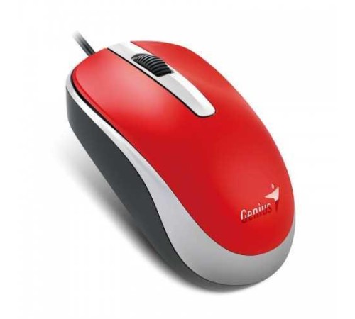 Мышь DX-120, USB, G5, красная (red, optical 1000dpi, подходит под обе руки) (Мятая упаковка)