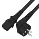 GCR Кабель питания 0.5m, Евровилка угловая - С13, GCR, 3*0,5mm, черный, GCR-54318