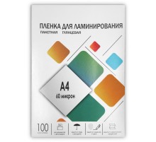 Пленка 216х303 (60 мик) 100 шт./ Пленка для ламинирования A4, 216х303 (60 мкм) глянцевая 100шт, ГЕЛЕОС [LPA4-60]