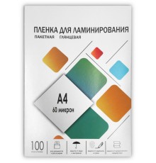 Пленка 216х303 (60 мик) 100 шт./ Пленка для ламинирования A4, 216х303 (60 мкм) глянцевая 100шт, ГЕЛЕОС [LPA4-60]