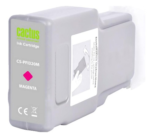 -/ Картридж струйный Cactus CS-PFI320M пурпурный (300мл) для Canon imagePROGRAF TM-200/TM-200 MFP L24ei