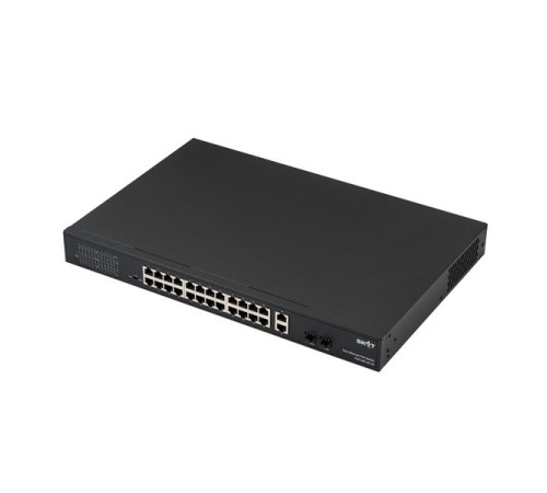 Коммутатор (4085) SKAT PoE-24E-2G-2S коммутатор PoE Plus, мощность 400Вт, порты:24-Ethernet, 2-Uplink, 2-SFP