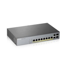 Гибридный коммутатор Smart L2 коммутатор PoE+ для IP-видеокамер Zyxel NebulaFlex Pro GS1350-12HP, rack 19", 10xGE (8xPoE+), 2xSFP, бюджет PoE 130 Вт, питание до 250м, автоперезагрузка PoE-портов