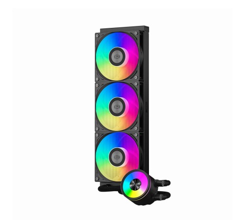 Система охлаждения/ Water Cooling System PCCooler DA360 Pro ARGB BK (300W, 360mm, Black, ARGB/ Fans: 3x120mm, 75.8CFM, 33.7dBA, 2200RPM/ Pump height 57mm, 28dBA, 3000RPM, Rad thickness 27mm/ S: 1851, 1700, 1200, 20XX, 115X, AM5, AM4) Система охлаждения/ Water Cooling System PCCooler DA360 Pro ARGB BK (300W, 360mm, Black, ARGB/ Fans: 3x120mm, 75.8CFM, 33.7dBA, 2200RPM/ Pump height 57mm, 28dBA, 3000RPM, Rad thickness 27mm/ S: 1851, 1700, 1200, 20XX, 115X, AM5, AM4)
