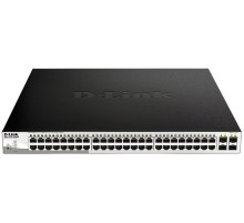 Коммутатор/ DGS-1210-52MPP Smart L2 Switch 48х1000Base-T PoE, 4х1000Base-X SFP, PoE Budget 740W, Compact CLI