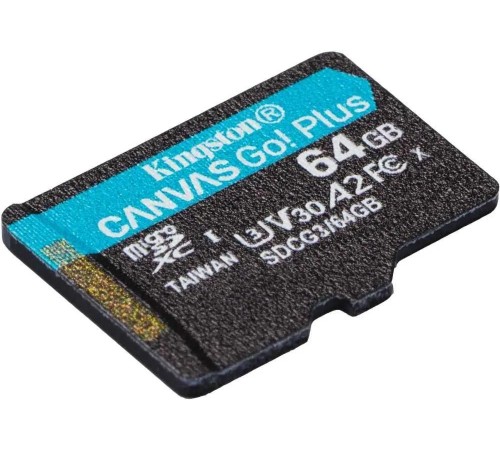 Карта памяти Kingston 64GB microSDXC Canvas Go Plus 170R A2 U3 V30 Card + ADP/ Kingston 64GB microSDXC Canvas Go Plus 170R A2 U3 V30 Card + ADP