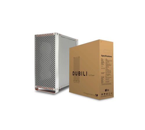 Корпус без блока питания/ Case InWin Dubili, Full-Tower, TG, 4x140mm, 2xUSB-A 3.2 + 1xUSB-C 3.2, E-ATX, ATX, mATX, mITX Titanium Grey