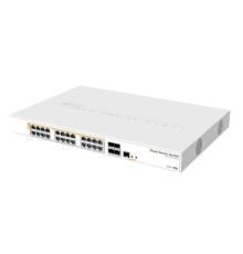 Коммутатор MikroTik Cloud Router Switch 328-24P-4S+RM with 800 MHz CPU, 512MB RAM, 24xGigabit LAN (all PoE-out), 4xSFP+ cages, RouterOS L5 or SwitchOS (dual boot), 1U rackmount case, 500W built-in PSU