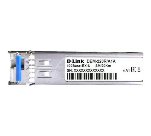 Трансивер/ 220R/20KM WDM SFP Transceiver, 100Base-BX-U, Simplex LC, Single-mode, TX: 1310mn, RX: 1550nm, 20KM Трансивер/ 220R/20KM WDM SFP Transceiver, 100Base-BX-U, Simplex LC, Single-mode, TX: 1310mn, RX: 1550nm, 20KM