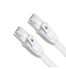 4ПХ Патч-корд 3.0m LSZH PROF плоский прямой кат.7 ethernet, FTP, медь, белый, литой, экранированные коннекторы, RJ45, T568B, 4PH-R90382