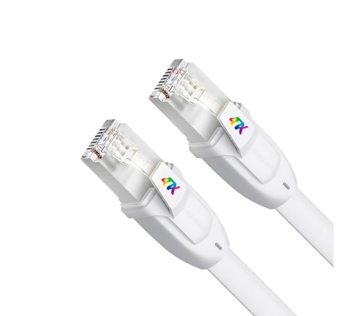 4ПХ Патч-корд 3.0m LSZH PROF плоский прямой кат.7 ethernet, FTP, медь, белый, литой, экранированные коннекторы, RJ45, T568B, 4PH-R90382