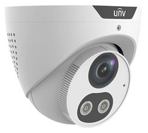 Камера Uniview Видеокамера IP купольная, 1/2.7" 4 Мп КМОП @ 30 к/с, ИК-подсветка и тревожная подсветка видимого спектра до 30м., LightHunter 0.003 Лк @F1.6, объектив 2.8 мм, WDR, 2D/3D DNR, Ultra 265, H.265,