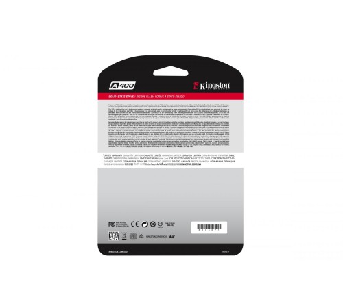 Твердотельный накопитель/ Kingston SSD A400, 480GB, 2.5" 7mm, SATA3, 3D TLC, R/W 500/450MB/s, TBW 160, DWPD 0.3 (36 мес) Твердотельный накопитель/ Kingston SSD A400, 480GB, 2.5" 7mm, SATA3, 3D TLC, R/W 500/450MB/s, TBW 160, DWPD 0.3 (36 мес)