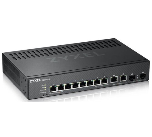 Коммутатор L2 коммутатор Zyxel NebulaFlex Pro GS2220-10, rack 19", 8xGE, 2xCombo (SFP/RJ-45), бесшумный