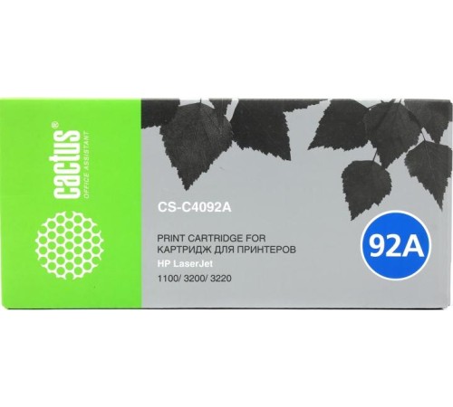 -/ Картридж лазерный Cactus CS-C4092A C4092A черный (2500стр.) для HP LJ 1100/3200/3220