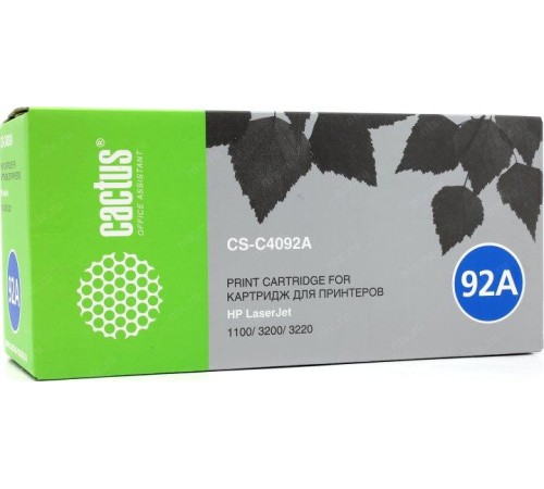 -/ Картридж лазерный Cactus CS-C4092A C4092A черный (2500стр.) для HP LJ 1100/3200/3220