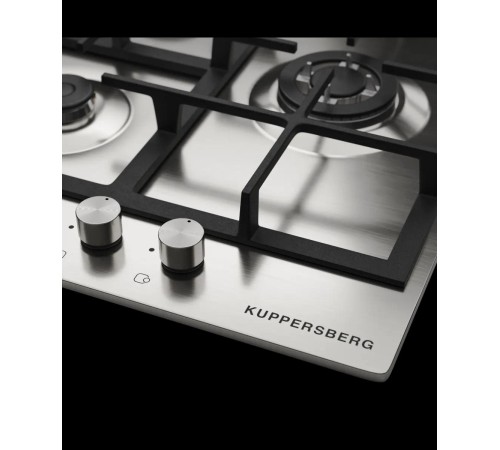 Варочная поверхность Kuppersberg/ Варочная поверхность Kuppersberg, газ, High-Tech, автоматический электроподжиг, газ-контроль, материал решеток чугун, мощность конфорок 1, 1.75, 2.5 кВт, цвет серебристый Варочная поверхность Kuppersberg/ Варочная поверхность Kuppersberg, газ, High-Tech, автоматический электроподжиг, газ-контроль, материал решеток чугун, мощность конфорок 1, 1.75, 2.5 кВт, цвет серебристый