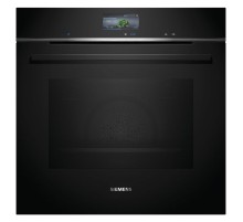 Встраиваемый духовой шкаф SIEMENS/ Электрический духовой шкаф с конвекцией, объем 71 л, 13 режимов, очистка пиролитическая + паровая, направляющие проволочные, термощуп