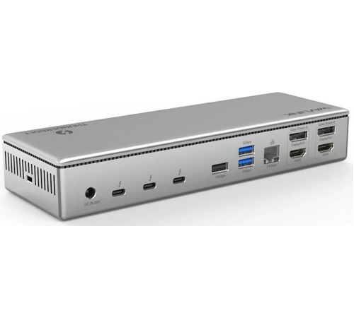 Док-станция Docking Station WAVLINK Thunderbolt 4 Quad Display/96W Power Delivery Include 20V/11.5A Power Adapter/4xUSB3.0/3xThunderbolt 4/2xDP 4K 60HZ/2xHDMI 4K 60HZ/1xGigabit LAN/1xCombo Audio Jack/1xCardReader