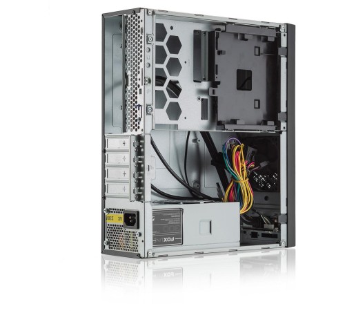 Корпус с блоком питания 300Вт./ Case Foxline FL-1001 mATX case, black, w/PSU TFX 300W, w/2xUSB2.0+2xUSB3.0, w/1xcombo audio, w/pwr cord, w/ 8cm FAN