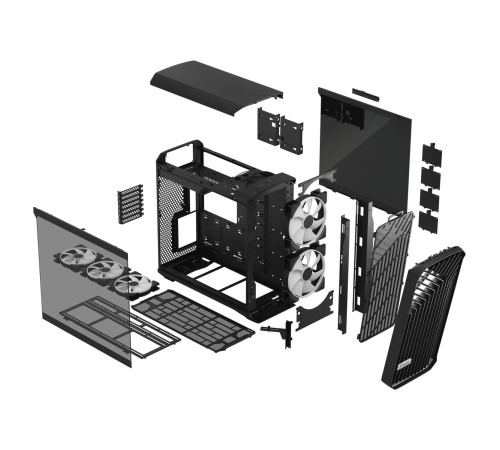 Корпус ПК без блока питания/ Case Fractal Design Torrent RGB, Full-Tower, 2x180mm + 3x140mm RGB, 2xUSB-A 3.2 + 1xUSB 3.2 Type-C E-ATX, SSI-CEB, SSI-EEB, ATX, mATX, mITX Black