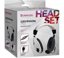 Компьютерная гарнитура Defender 63747 Gryphon 750 белый, кабель 2 м