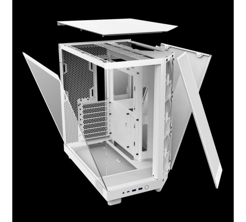 Корпус без блока питания/ Case NZXT H6 Flow, Midi-Tower, TG, 3x120mm, 2xUSB-A 3.2 + 1xUSB-C 3.2, ATX, mATX, mITX White