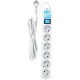 Фильтр-удлинитель Power Cube PRO, 5,0 м, LC контур, 16А/3,5кВт/ Surge protector Power Cube Pro 5,0 m, LC circuit, 6 outlets (white) 16A / 3,5kVt