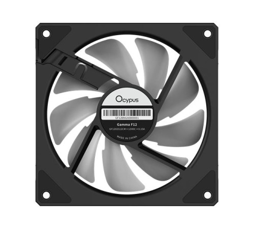 Вентилятор для корпуса Ocypus Gamma F12 BK ARGB REVERSE BLADE, 120x120x25mm, 4-PIN PWM, 800-1600 RPM, 31 DBA MAX, HYDRO BEARING