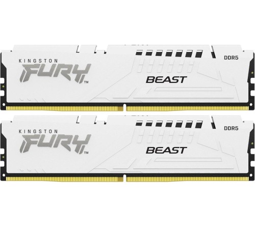 Память оперативная/ Kingston 32GB 6000MT/s DDR5 CL36 DIMM (Kit of 2) FURY Beast White EXPO Память оперативная/ Kingston 32GB 6000MT/s DDR5 CL36 DIMM (Kit of 2) FURY Beast White EXPO