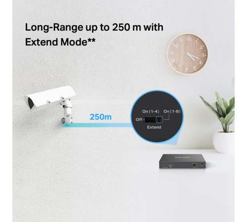 Коммутатор/ 10-Port 10/100Mbps Desktop Switch with 8-Port PoE+ Коммутатор/ 10-Port 10/100Mbps Desktop Switch with 8-Port PoE+