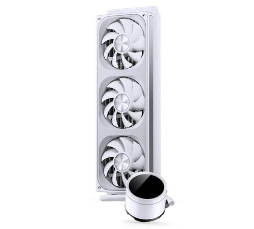 Система жидкостного охлаждения/ Water Cooling System JONSBO TH-360 White (300W, 360mm, LED temp., White, ARGB/ Fans: 3x120mm, 62.4CFM, 37.3dBA, 2400RPM/ Pump height 72mm, 30dBA, 2400RPM, Rad thickness 27mm/ S: 1851, 1700, 1200, 115X, AM5, AM4) Система жидкостного охлаждения/ Water Cooling System JONSBO TH-360 White (300W, 360mm, LED temp., White, ARGB/ Fans: 3x120mm, 62.4CFM, 37.3dBA, 2400RPM/ Pump height 72mm, 30dBA, 2400RPM, Rad thickness 27mm/ S: 1851, 1700, 1200, 115X, AM5, AM4)
