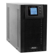 ИБП POWERMAN Online 3000, LCD, двойного преобразования, 3000ВА, 2700Вт, 8 штук IEC320 С13 с резервным питанием, USB, RS232, слот SNMP, разъем EPO, батарея 12В 9Ач 6 шт., 1 кабель для нагрузки C13/C14, 191 х 337 х 460 мм., 25.52 кг./ UPS POWERMAN Online 30