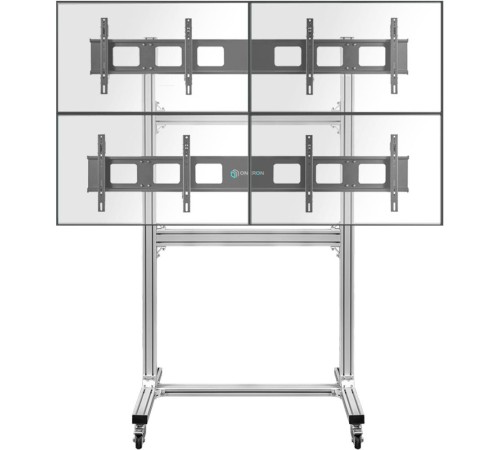 ONKRON напольный мобильный стенд для видеостен 2х2 4 x 43”- 55" FSPRO2L-22 серебристый ONKRON напольный мобильный стенд для видеостен 2х2 4 x 43”- 55" FSPRO2L-22 серебристый