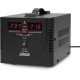 Стабилизатор POWERMAN AVS 500D, черный, ступенчатый регулятор, цифровые индикаторы уровней напряжения, 500ВА, 140-260В, максимальный входной ток 5А, 2 евророзетки, IP-20, напольный, 200мм х 150мм х 140мм, 2,3 кг./ Stabilizer POWERMAN AVS 500D, black, ste