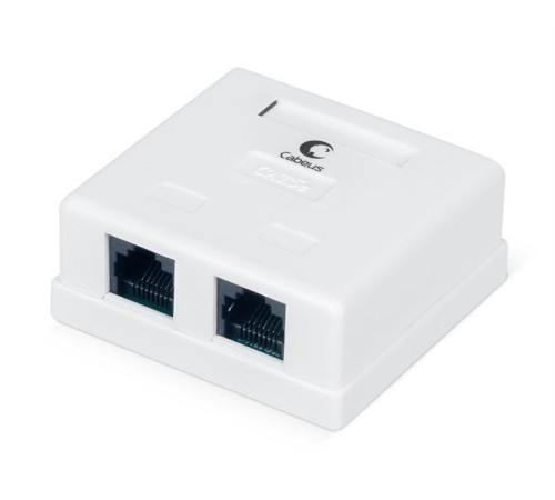 Cabeus WS-8P8C-Cat.5e-2 Розетка компьютерная RJ-45, категория 5e, двойная, внешняя, Dual IDC Cabeus WS-8P8C-Cat.5e-2 Розетка компьютерная RJ-45, категория 5e, двойная, внешняя, Dual IDC