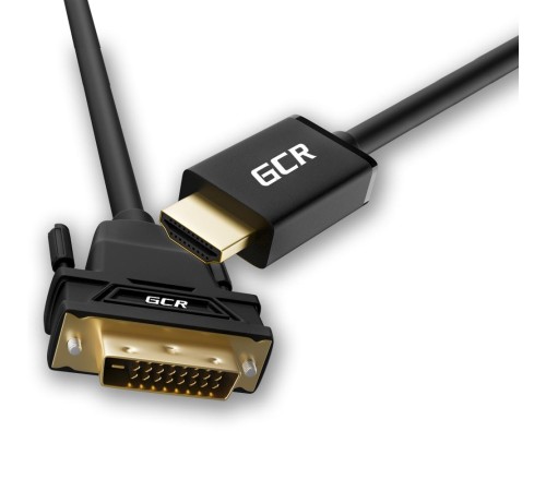 Greenconnect Кабель HDMI-DVI 15.0m черный, OD8.0mm, 28/26 AWG, позолоченные контакты, 19pin AM / 24+1M AM Dual Link, тройной экран, GCR-51510 Greenconnect Кабель HDMI-DVI 15.0m черный, OD8.0mm, 28/26 AWG, позолоченные контакты, 19pin AM / 24+1M AM Dual Link, тройной экран, GCR-51510