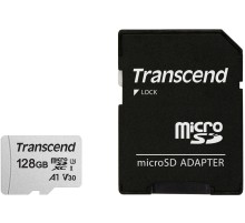 Карта памяти/ Transcend 128GB microSDXC Class 10 UHS-I U1 R95, W45MB/s with SD adapter